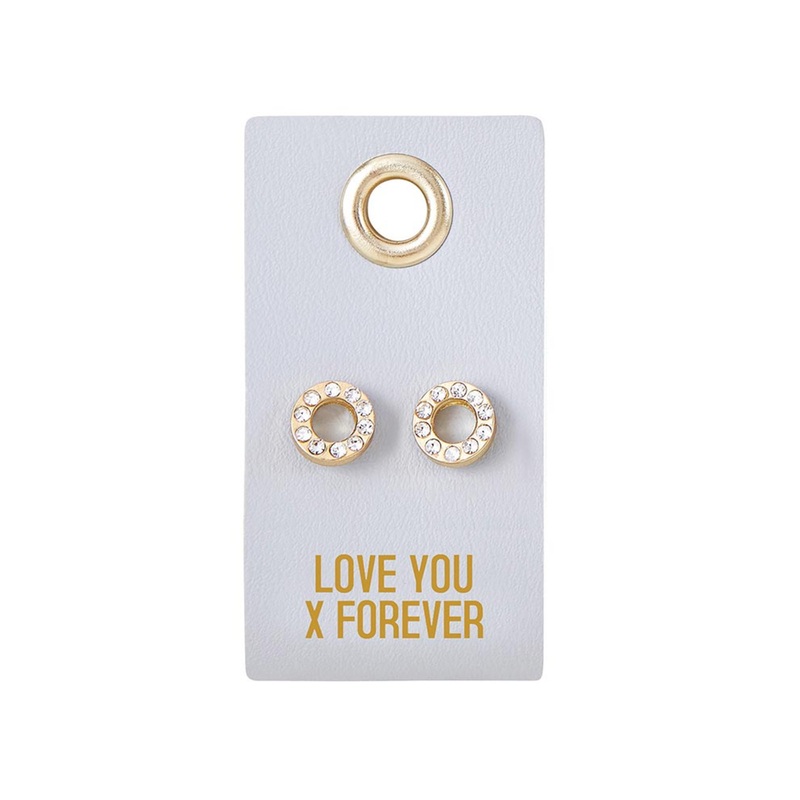 “Love you x Forever” Leather Tag Earrings SINGLE