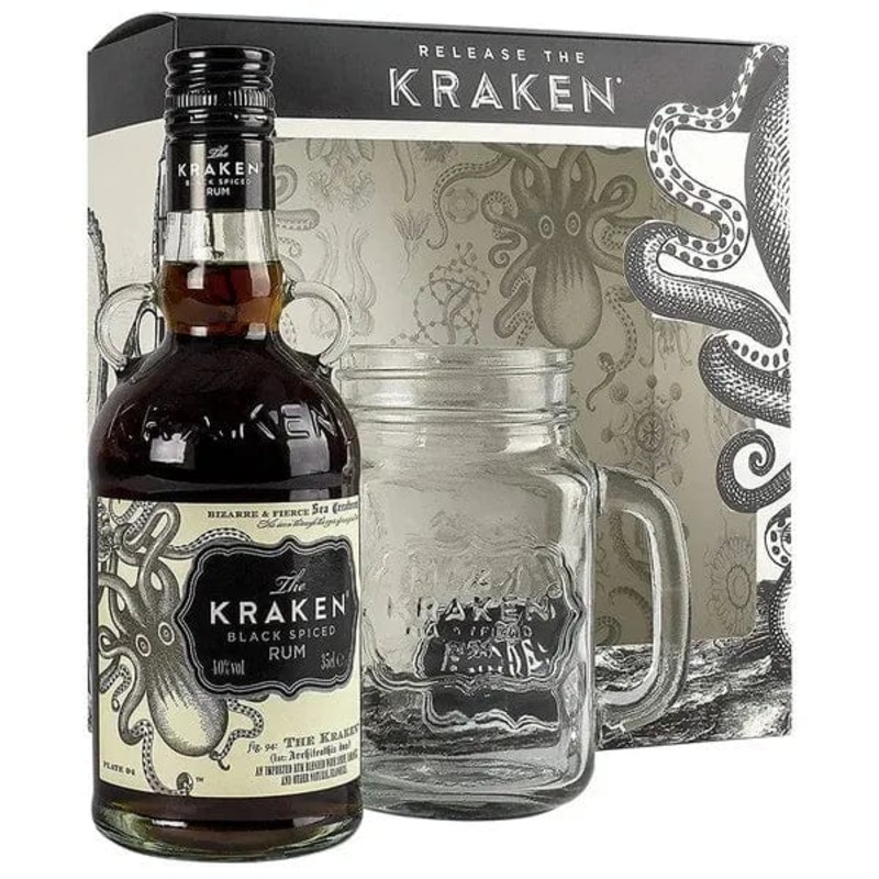 The Kraken Black Spiced Rum Mason Jar Gift Pack 35cl