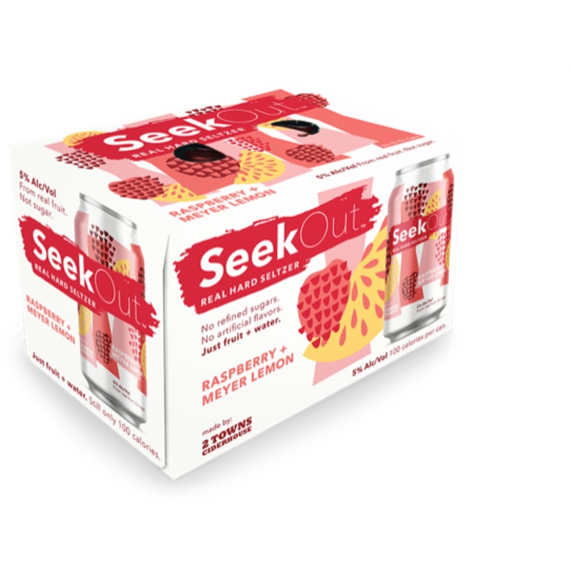 SeekOut Seltzer Raspberry + Meyer Lemon Hard Seltzer 6pk