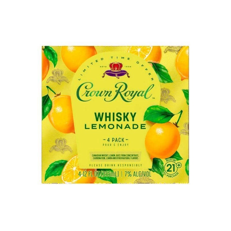 Crown Royal Whiskey Lemonade 4 Pack Cans Limited Edition