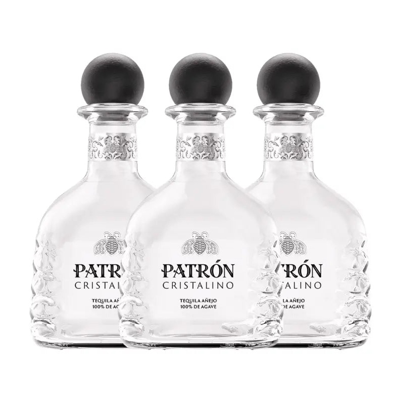 Patron Cristalino Anejo Tequila 3-Pack Bundle