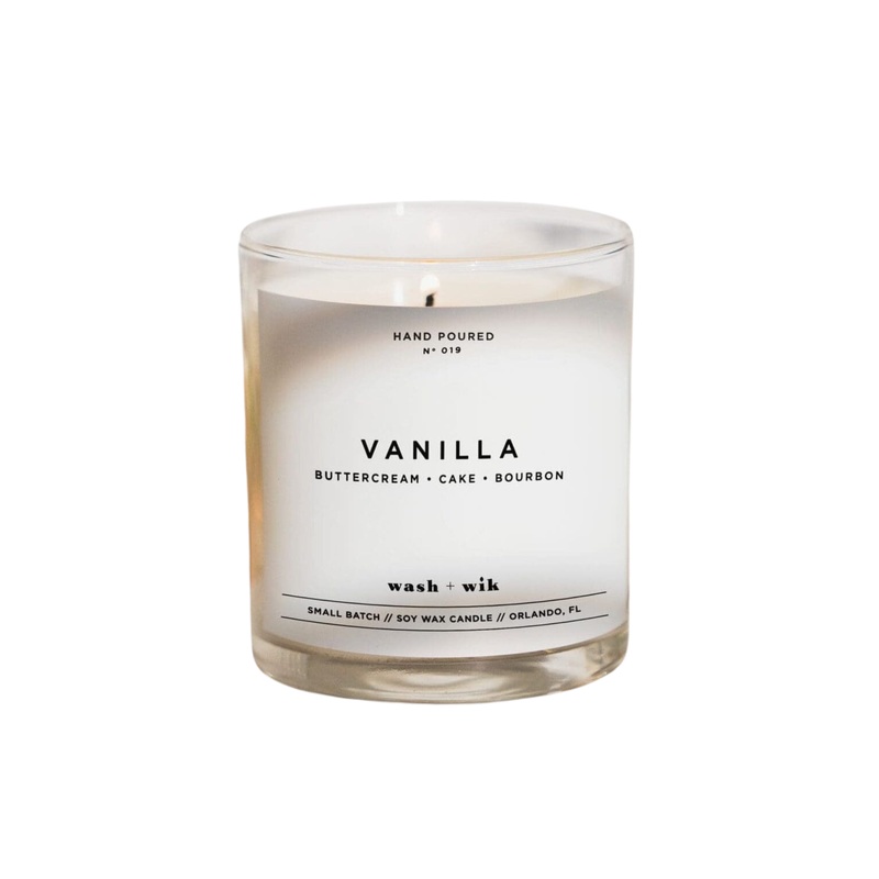 Wash & Wik Vanilla Candle SINGLE