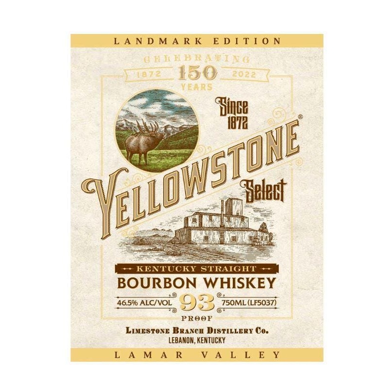 Yellowstone Select Bourbon Whiskey Lamar Valley – 150th Anniversary Landmark Edition 750mL