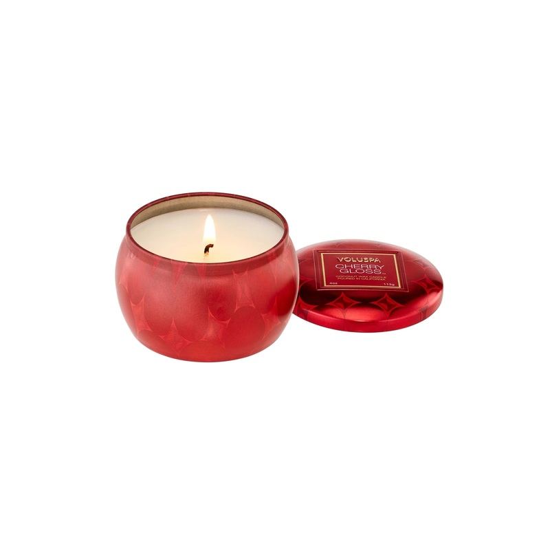 Voluspa Classic Cherry Gloss Mini Tin Candle 4 OZ