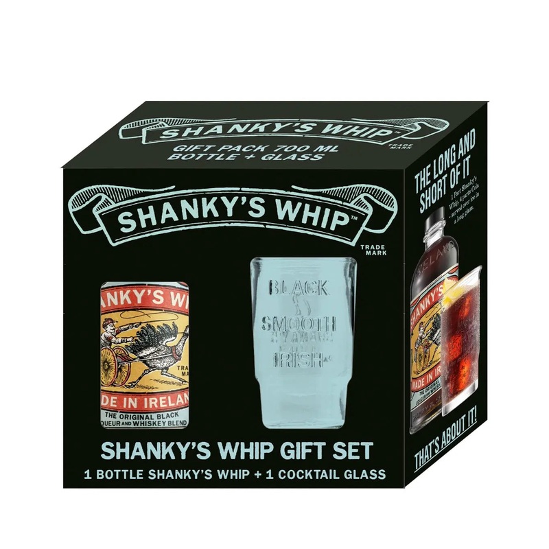 Shanky’s Whip Black Irish Liqueur with Glass Gift Pack, 70 cl