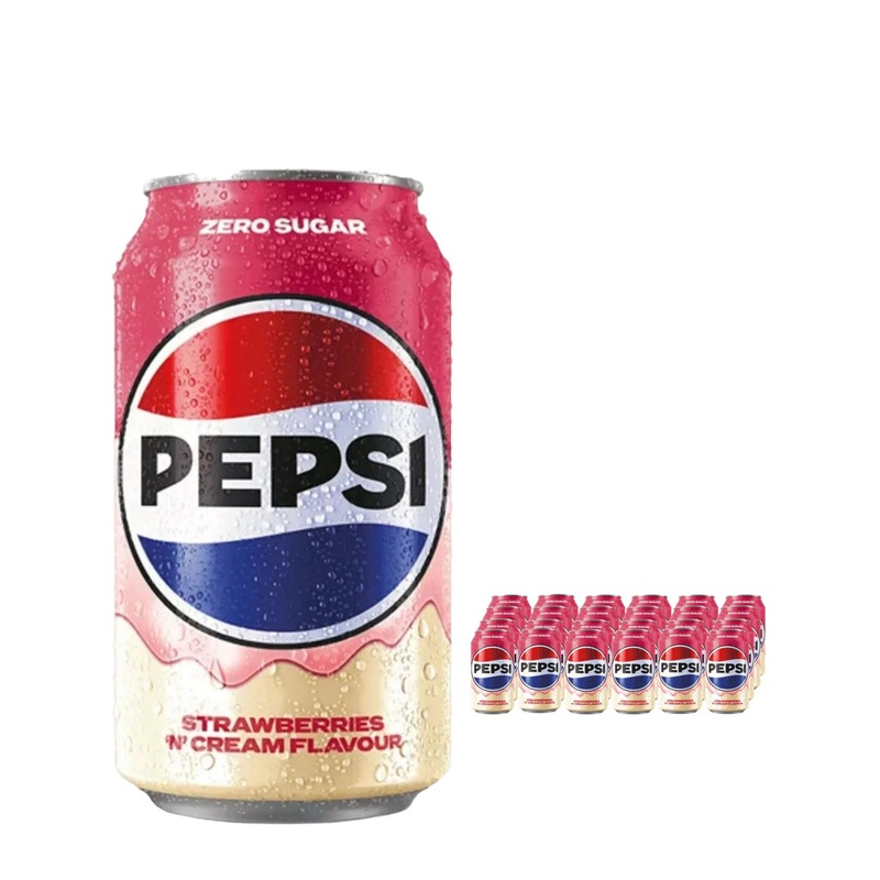 Pepsi Strwberry ‘N’ Cream Soda Can Multipack, 24 x 330 ml
