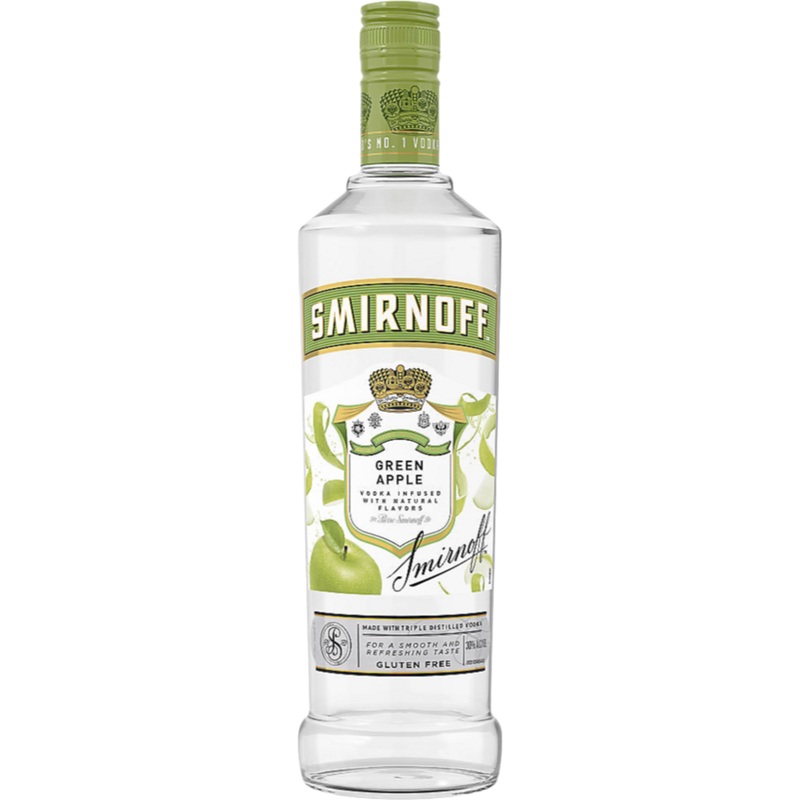 Smirnoff Apple Flavored Vodka Green Apple 750 ML