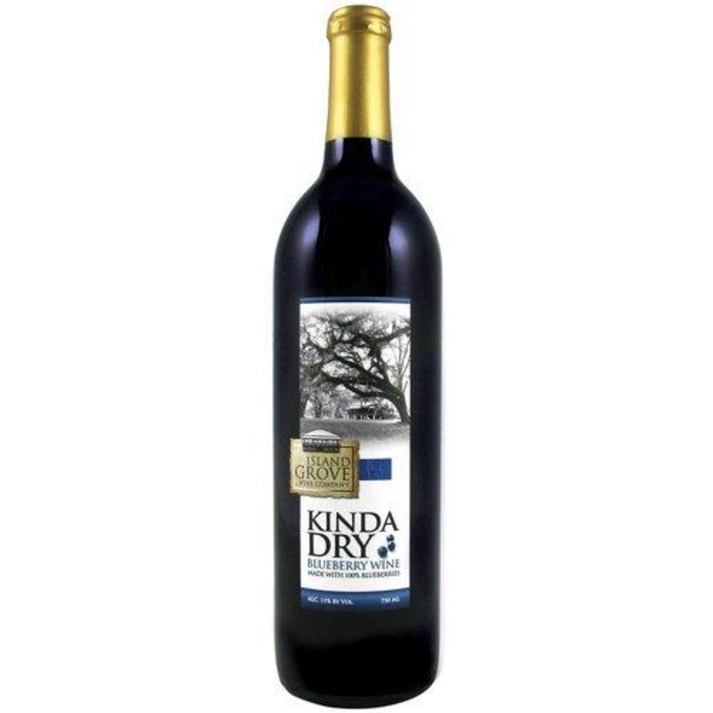 Island Grove Kinda Dry Blueberry Wine – 750ML