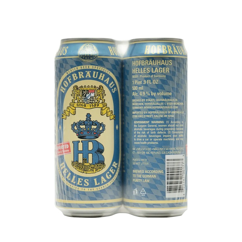 Hofbru Helles Lager 4 PACK 16.9 OZ CANS