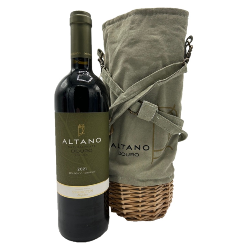 Altano Douro Organic Red 2021 in Sage Wicker Wine Basket 750ml 13.5% – Portugal