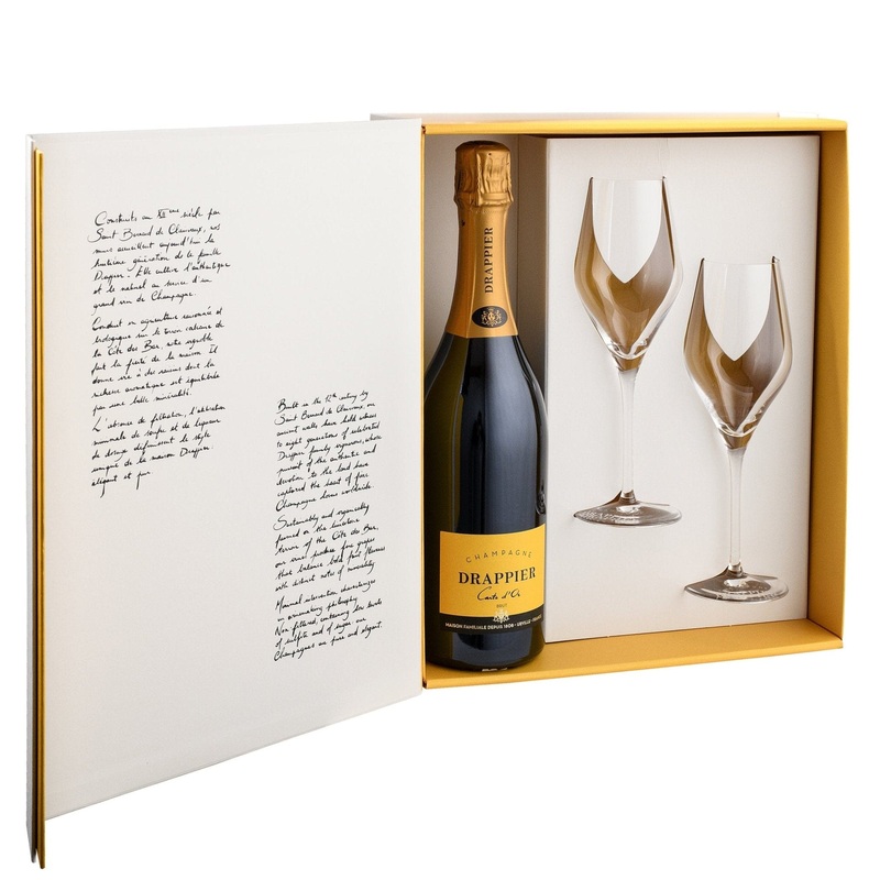 Drappier Carte dOr Champagne and Glasses Gift Set 75cl