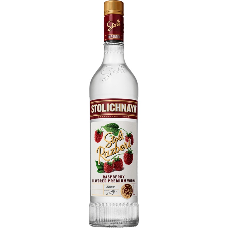 Stolichnaya Razberi Flavored Russian Vodka 75 Proof 750 ml