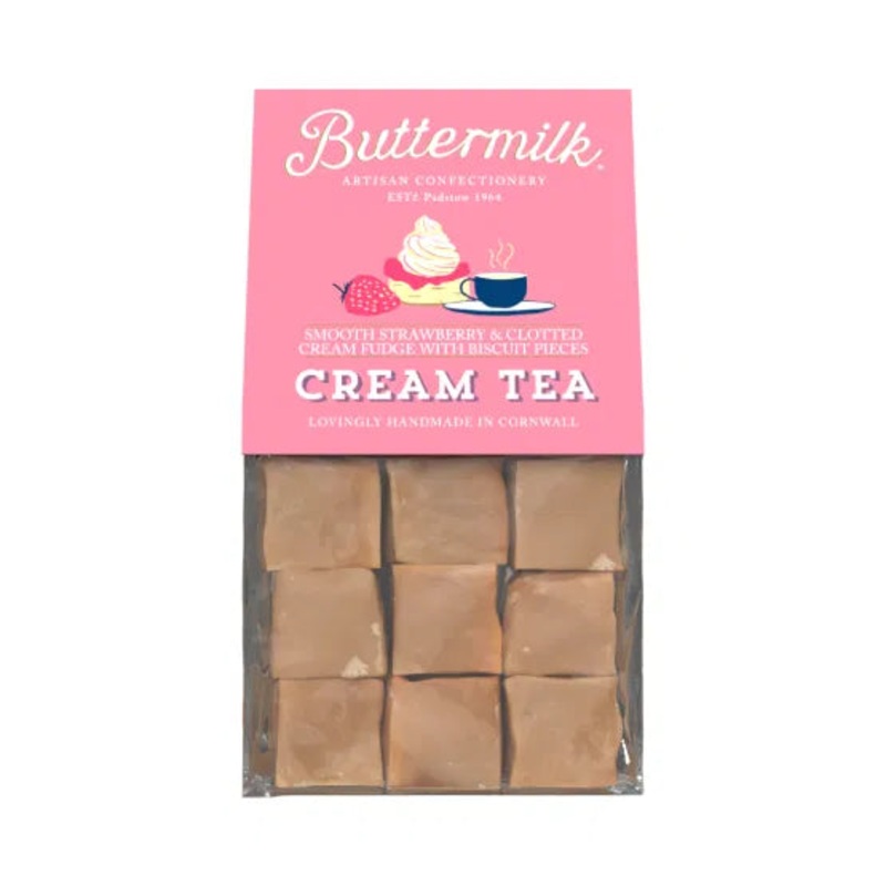 Buttermilk – Strawberry & Cream Tea Fudge 175g