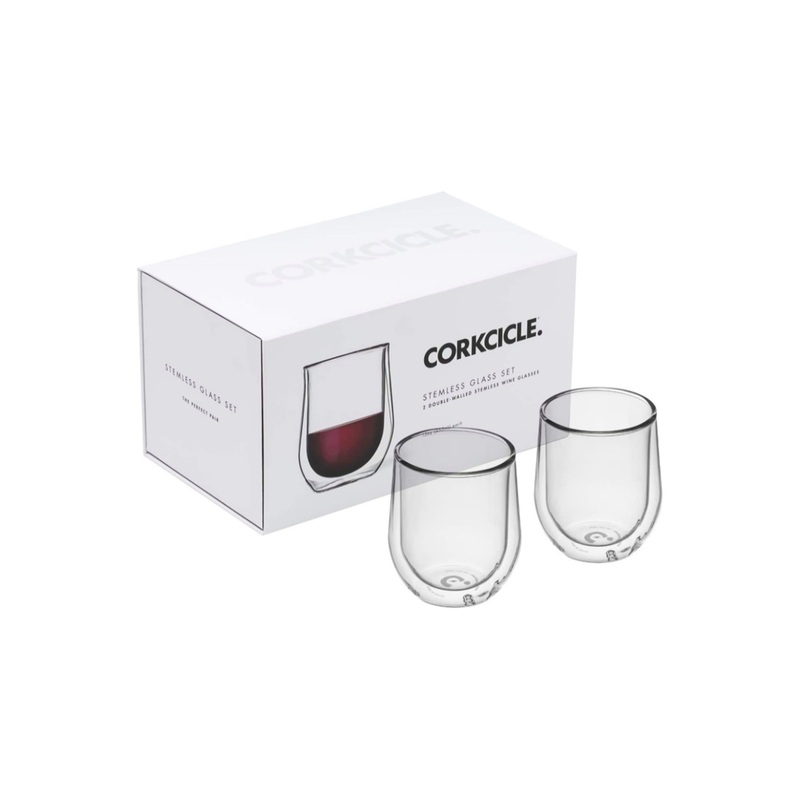 Corkcicle Stemless Glass Set PAIR
