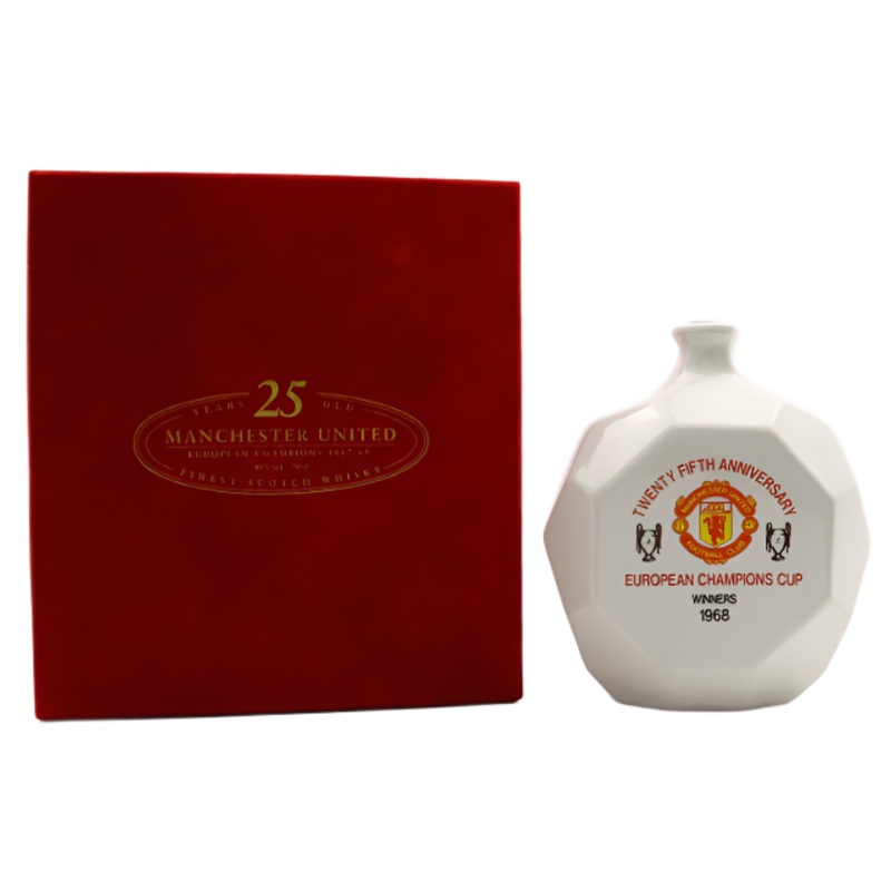 Manchester United 1968 European Champions 25th Anniversary 25 Year Old Whisky Decanter