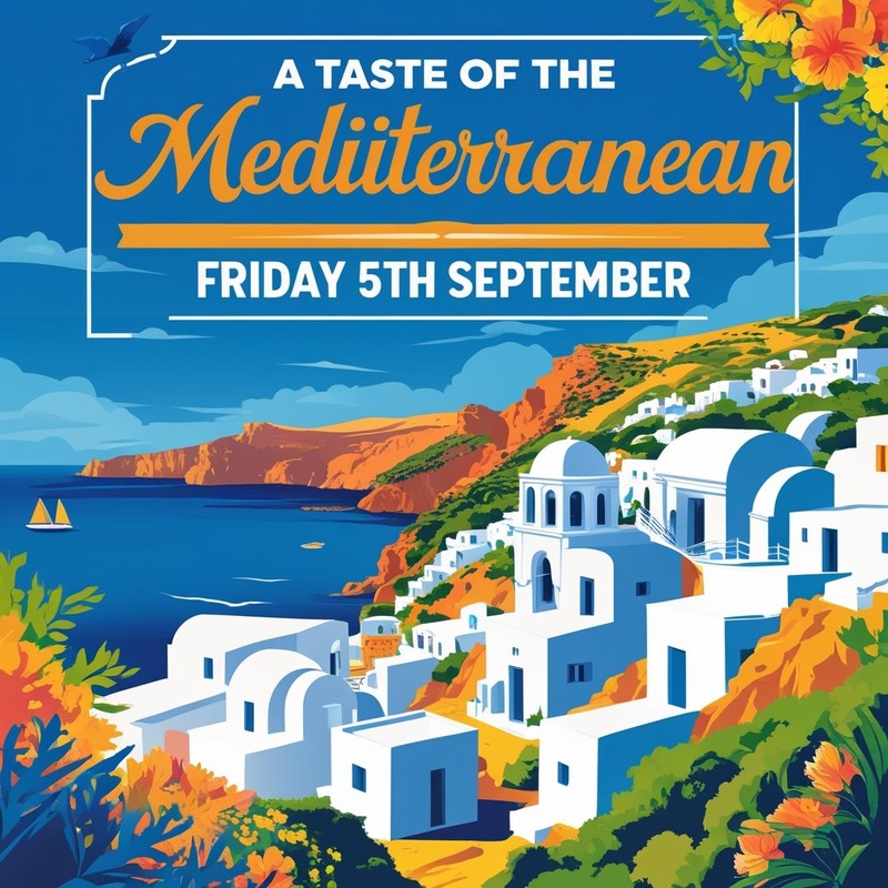 A Taste of the Mediterranean Wine Tasting – Friday 5th September 7-9 pm