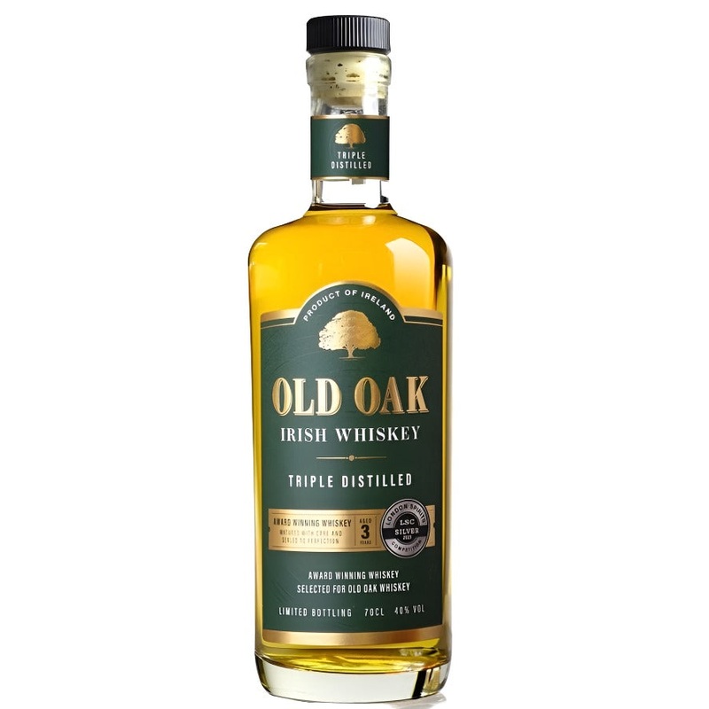 Old Oak 3 Year Old Triple Distilled Irish Whiskey 70cl