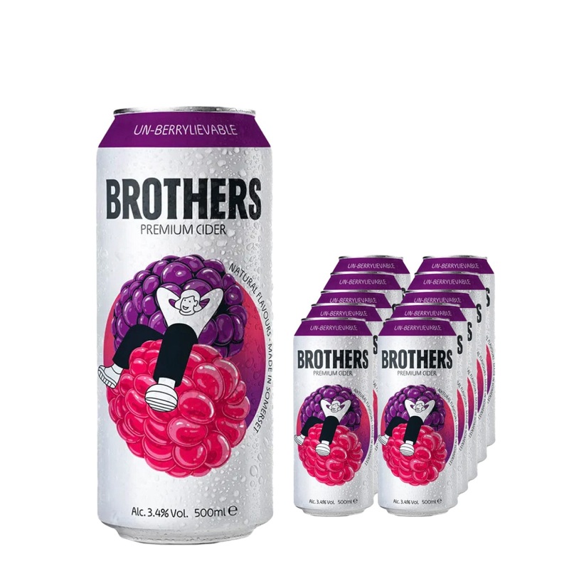 Brothers Un-Berrylievable Cider Can Multipack, 10 x 500 ml