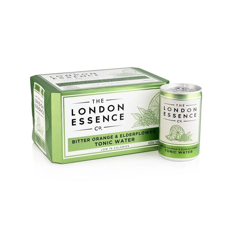 London Essence Company Bitter Orange & Elderflower Tonic Water Can Multipack, 6 x 150 ml