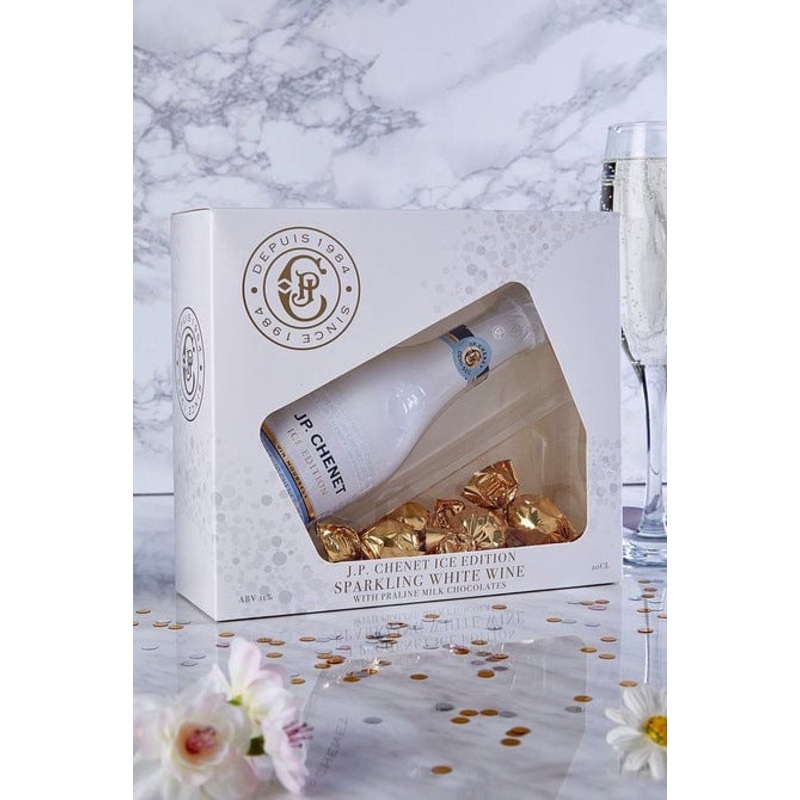 JP Chenet Ice Edition Sparkling White Wine and Chocolate gift Set 20cl