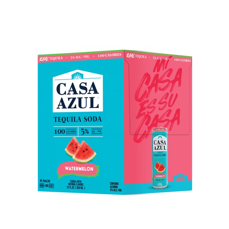 Casa Azul Watermelon Margarita Cocktail 4 PACK 12 OZ CANS