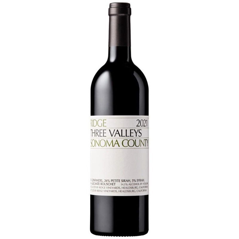 Ridge Vineyards Three Valleys 14.5% abv 2021 75cl