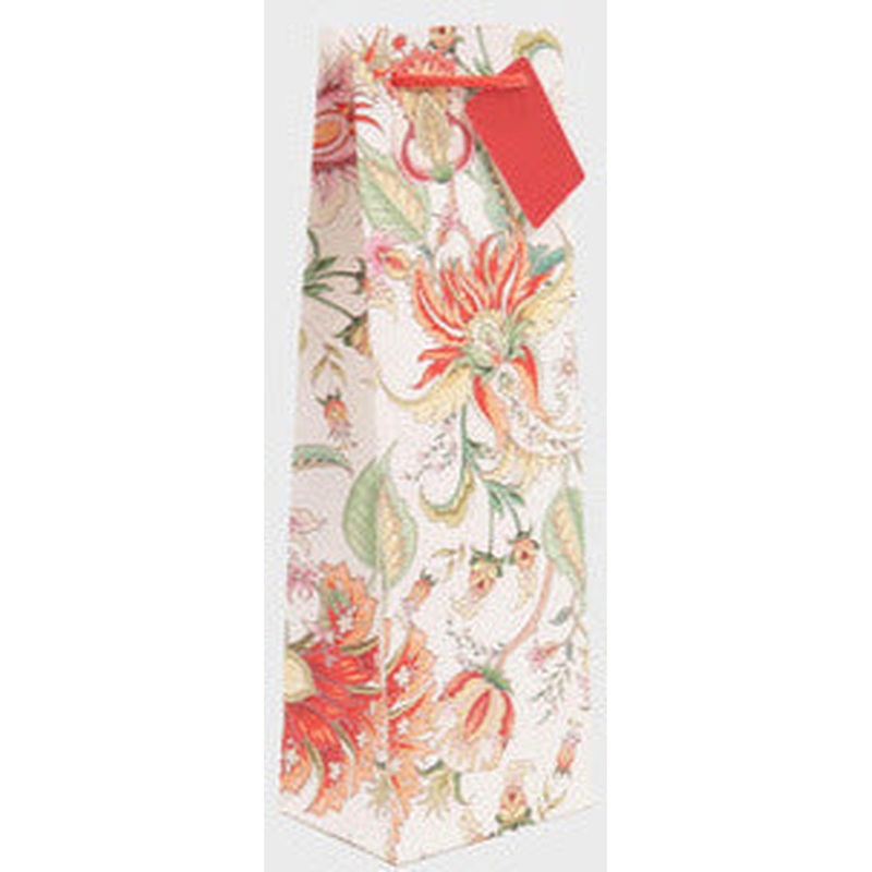 1 Bottle Vintage Blooms Gift Bag 1 Bottle Bag