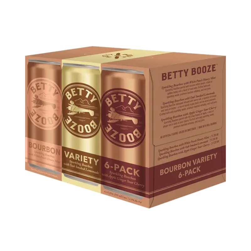 Betty Booze Sparkling Bourbon Variety Pack 6 PACK 12 OZ CANS