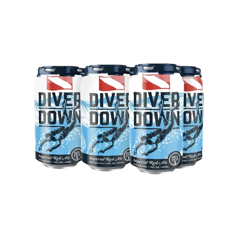 Brew Hub Diver Down Imperial Red Ale 6 PACK 12 OZ CANS