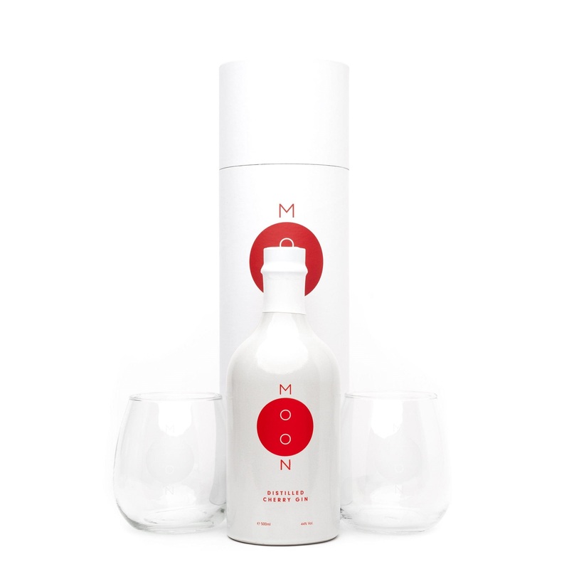 Moon Gin Cherry Gift Pack with 2x Glasses 50cl