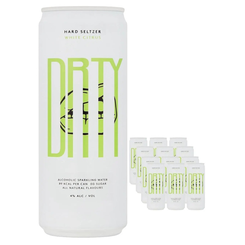 DRTY White Citrus Hard Seltzer Can, 1 x 330 ml