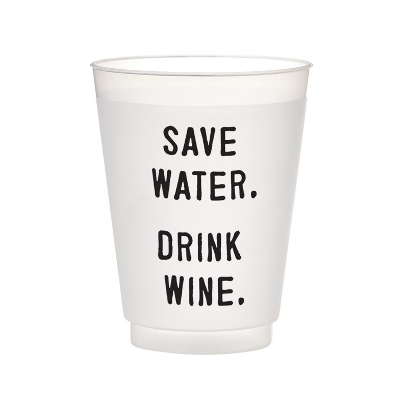 “Save Water. Drink Wine” Frosted Cups 8 PACK