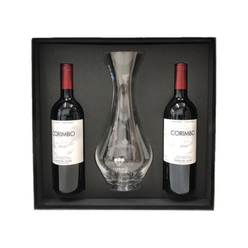 Bodegas La Horra Corimbo Gift set with Decanter 2 bottles 14.5% – Spain