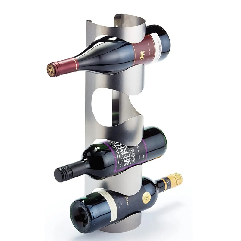 BarCraft Cut Wall Mounted Wine Rack Stainless Steel