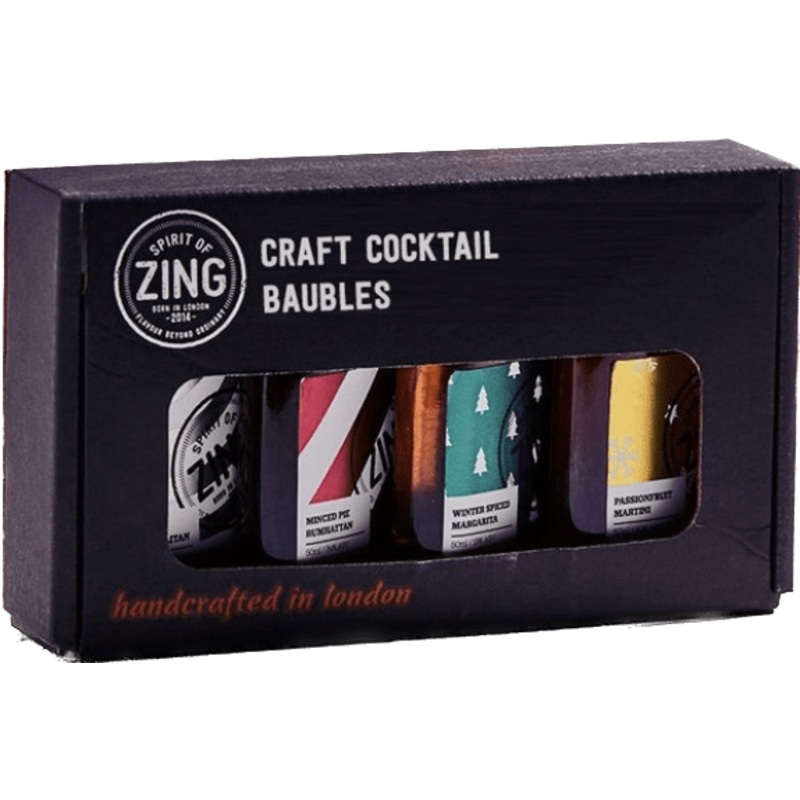 World of Zing Christmas Cocktail Baubles 4x50cl