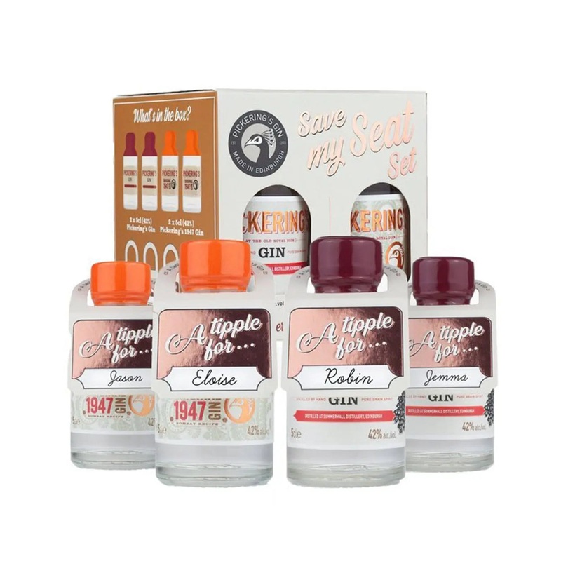 Pickering’s Save My Seat Gin Miniature Set, 4 x 5 cl