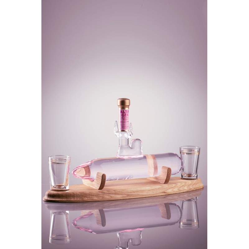 Submarine Refillable Gin Decanter & 2 Glasses 20cl