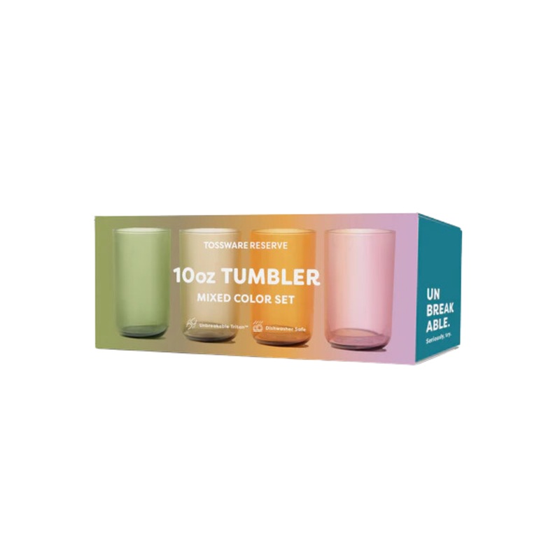 Tossware Reserve 10 oz Mixed Color Tumbler Set 4 pack