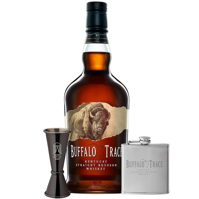 Buffalo Trace Kentucky Straight Bourbon With Hip Flask & Jigger 70cl