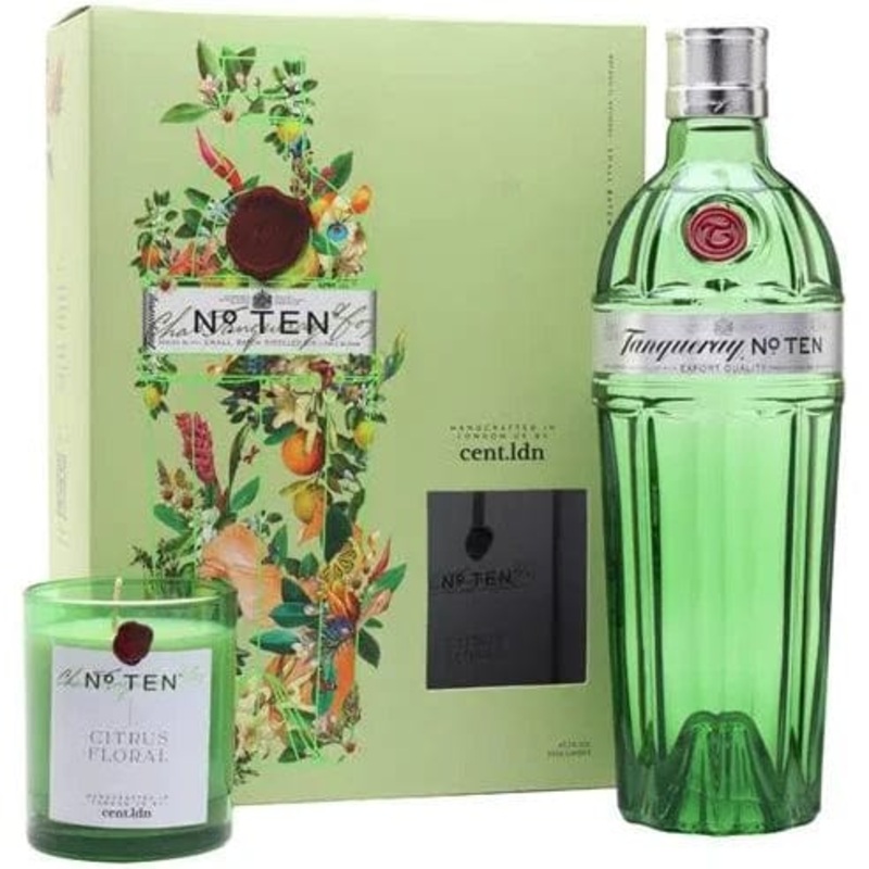 Tanqueray No. Ten Gin with a Limited Edition ‘Citrus Bloom’ Candle by cent.ldn 70cl