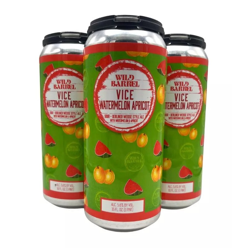 Wild Barrel Brewing Vice Watermelon Apricot Sour Fruited Berliner Weisse 4-Pack