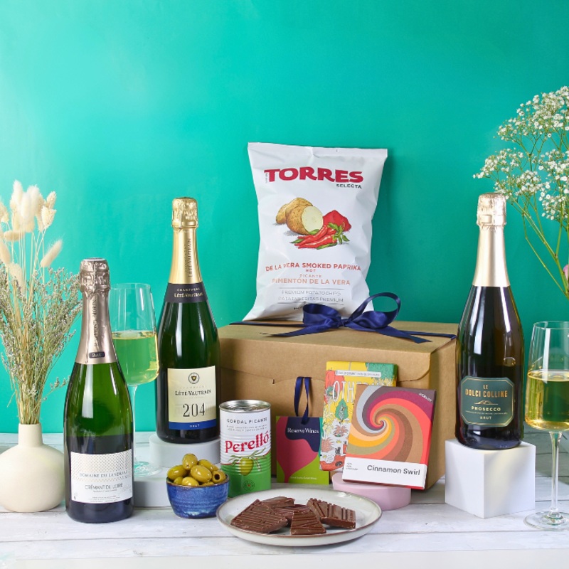 The Sparkling Selection Hamper  Sparkling Wines with Snacks & Chocolate