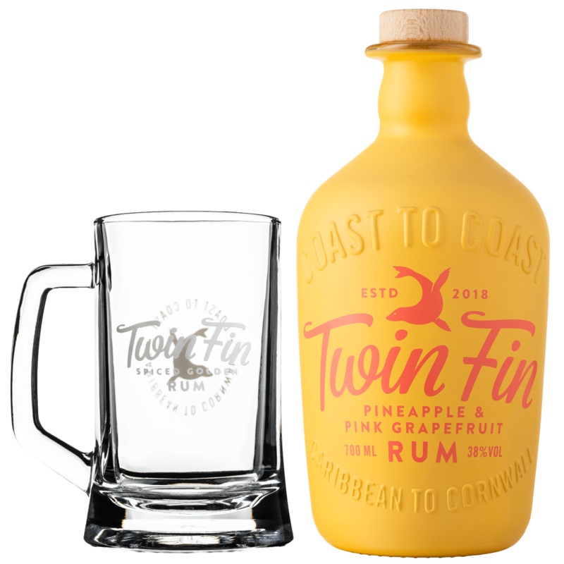Twin Fin Pineapple & Pink Grapefruit Rum With Tankard 70cl
