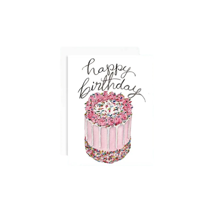 Happy Birthday Cake Greeting Card Single