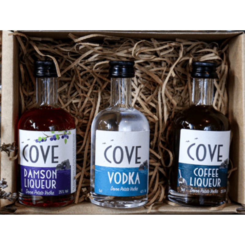 Devon Cove Vodka and Liqueur Miniatures Gift Set 3x5cl