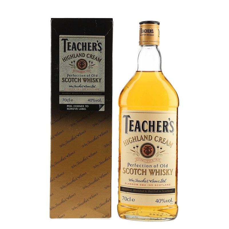 Teacher’s Highland Cream Blended Scotch Whisky Bot. 1990s Gift Box 70cl
