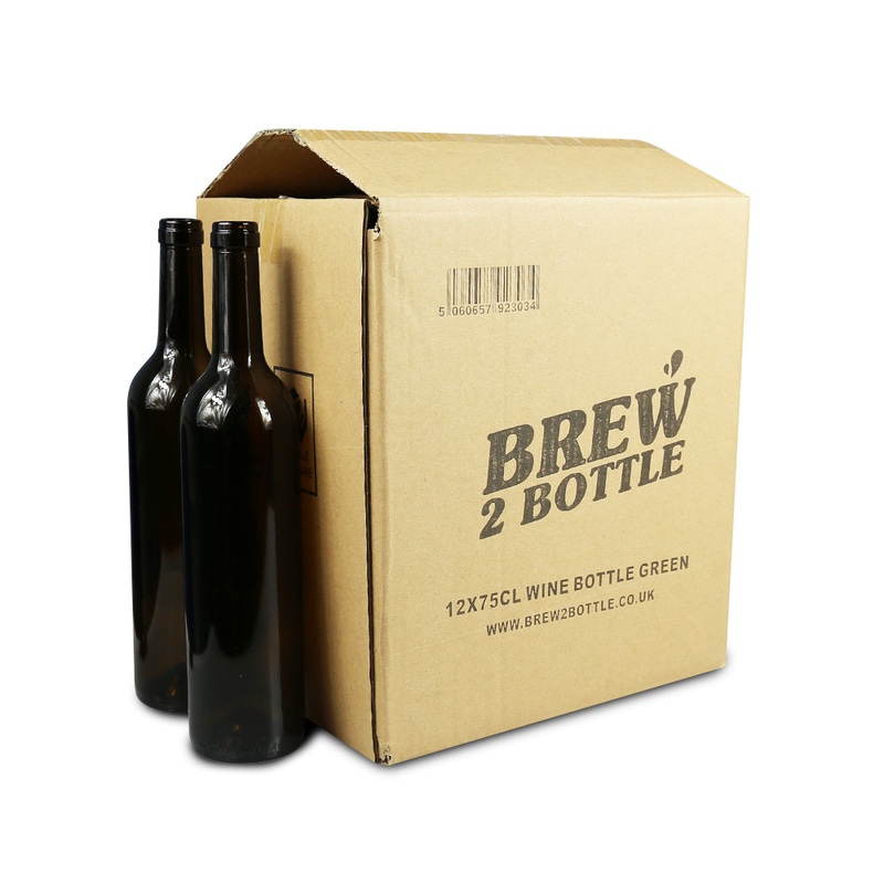 12 x 75cl Brew2Bottle Brown Glass Wine Bottle