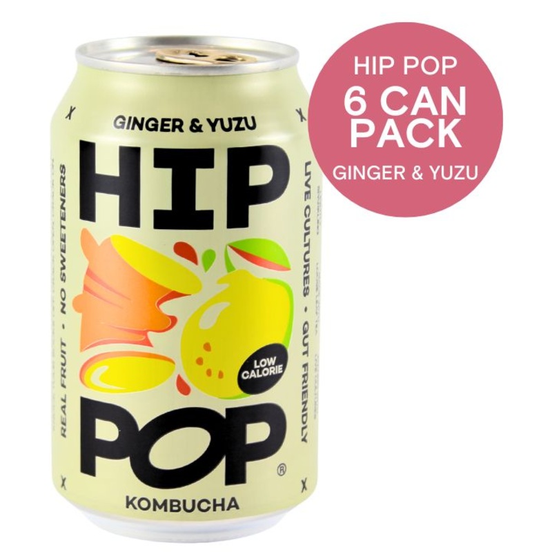 Hip Pop Bundle, Ginger Yuzu Kombucha 6x330ml Pack