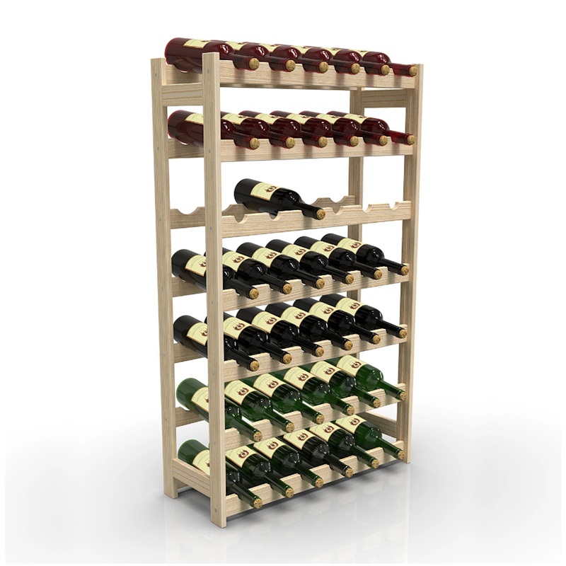 Pine Wine Rack – 42 Bottles