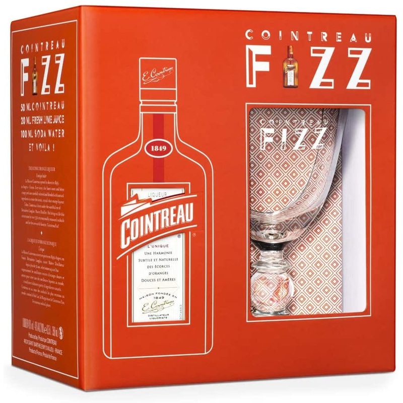 Cointreau Triple Sec Orange Liqueur Fizz Glass Gift Set 35cl